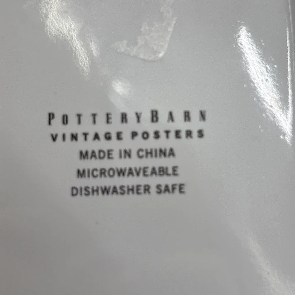 Pottery Barn‎ Vintage Posters Condiment Tray Appetizer Dish Plates 2